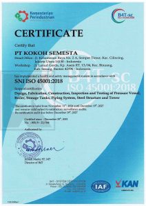 kokoh semesta iso 45001 2018 certification